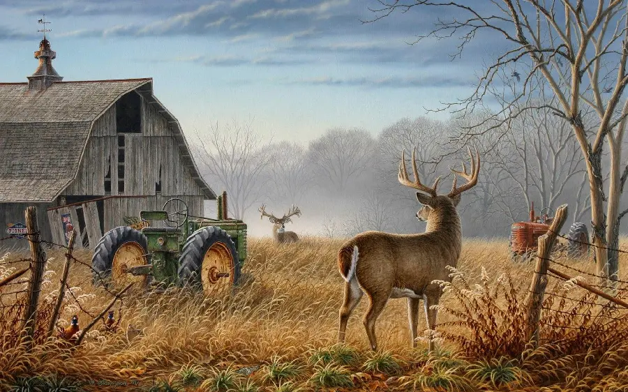 Simple deer drawing image artistic