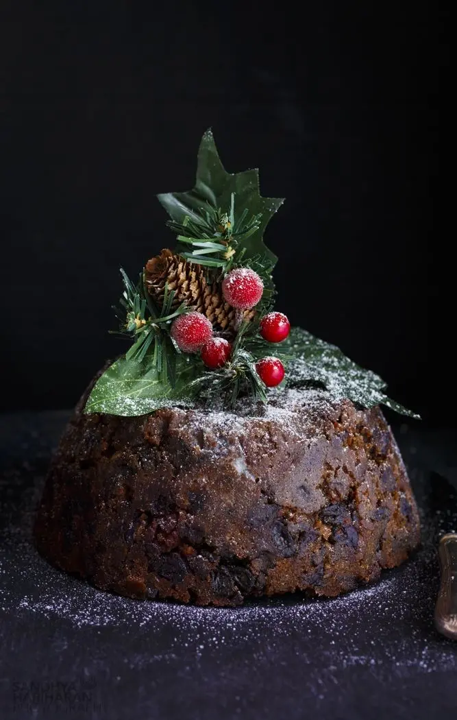 Professionally decorated plum pudding photo for World Plum Pudding Day