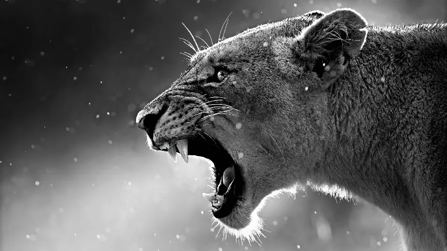 Black White Lioness Photos in HD