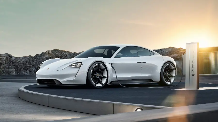 Porsche Taycan electric sports car photo with premium quality