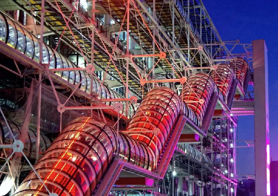 Georges Pompidou Cultural Center High Quality Photo Daytime View