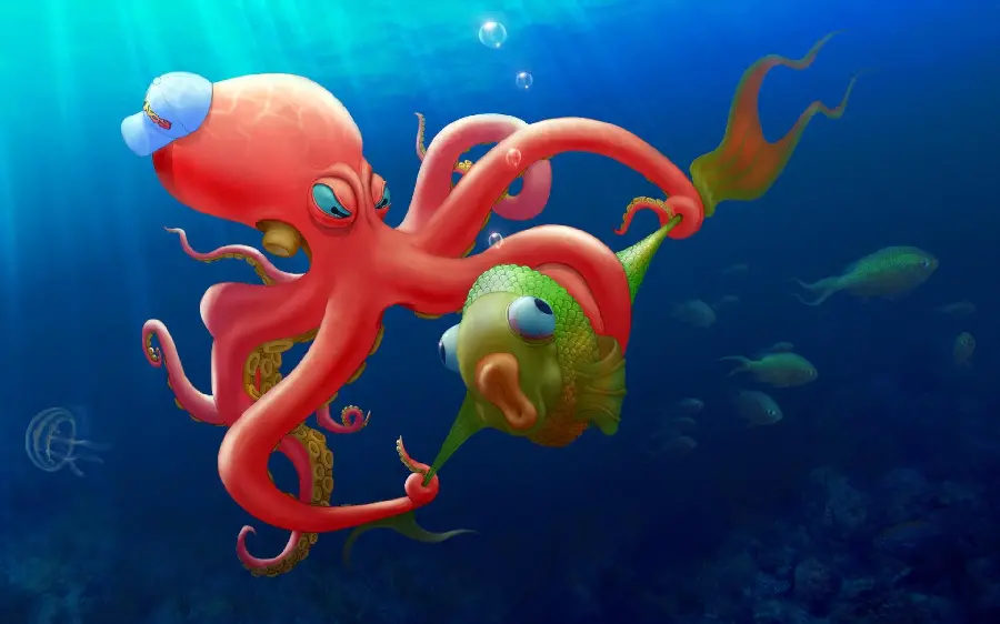 Cartoon and Animated Octopus Image for Fun