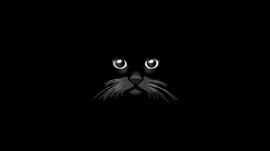 Cat Silhouette Vector Art on Dark Background