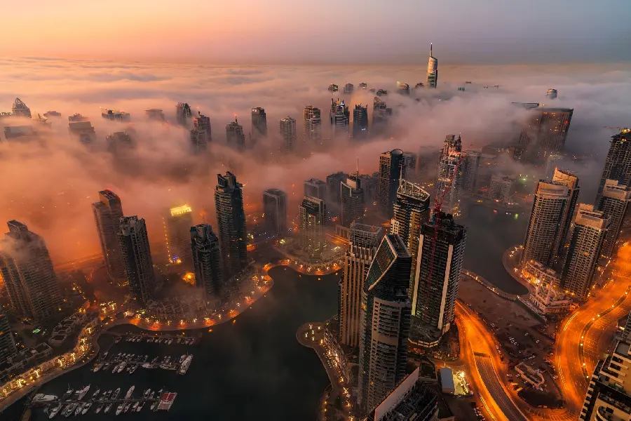 Aerial View of Dubai Towers
