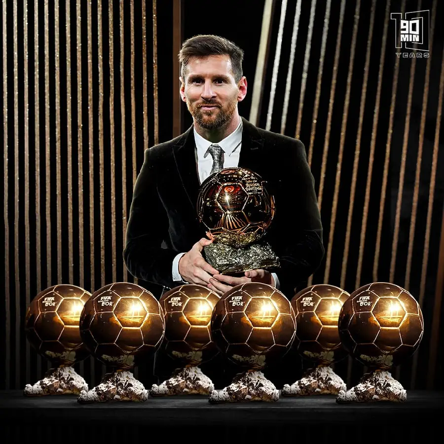 Lionel Messi With Seven Ballon dOr Awards 2021 HD Photo