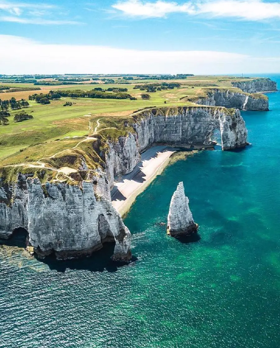 Etretat Cliffs France natural arches coastal photo