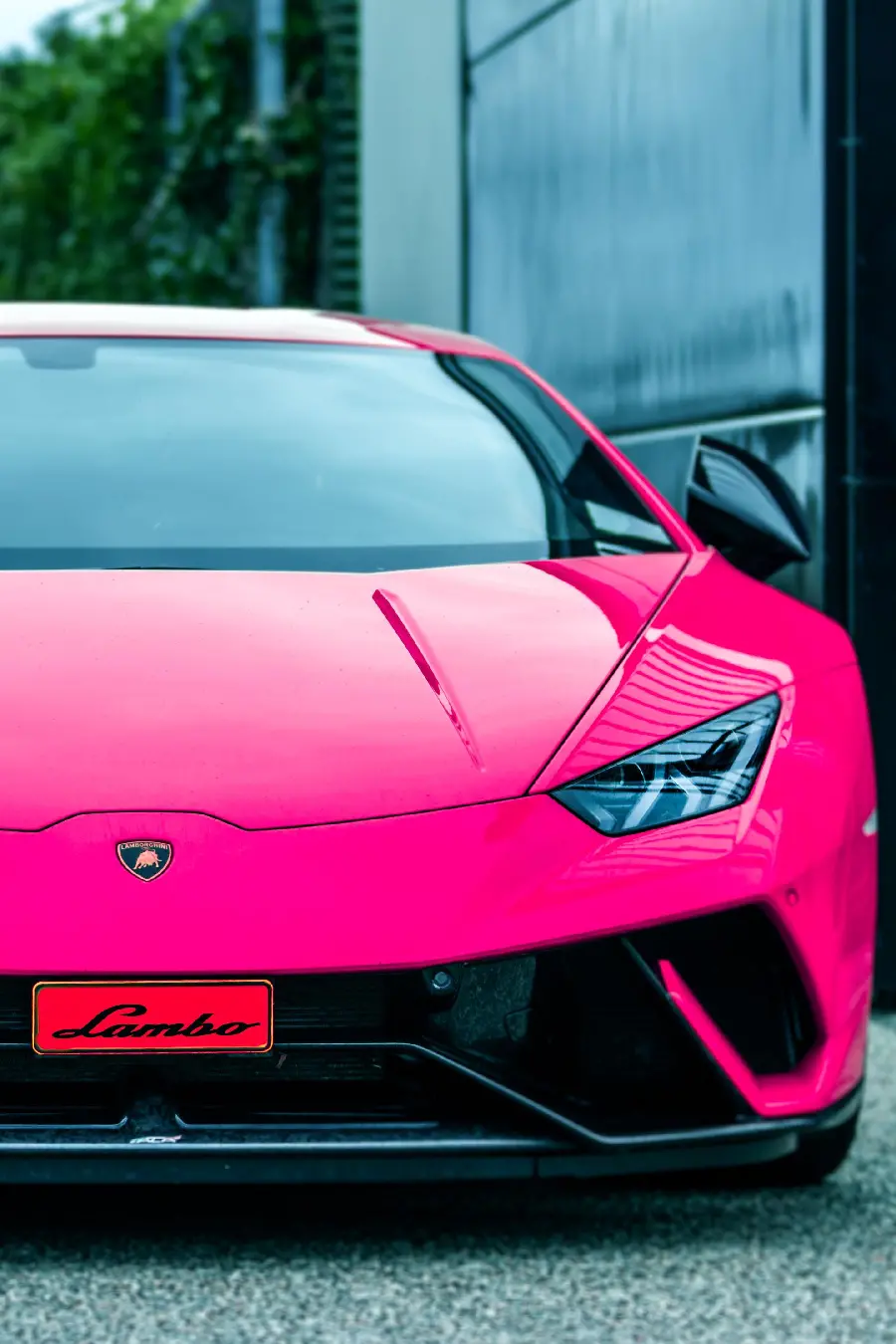 Attractive stunning pink color Lamborghini car phone background