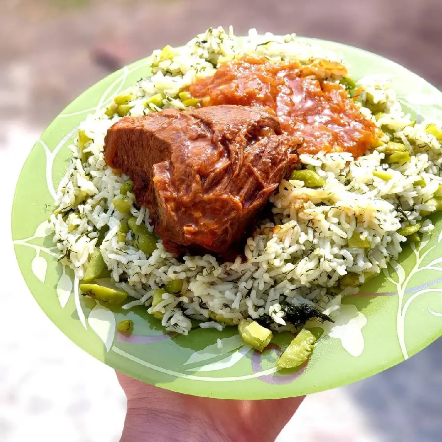 High Quality Baghali Polo With Meat Photo