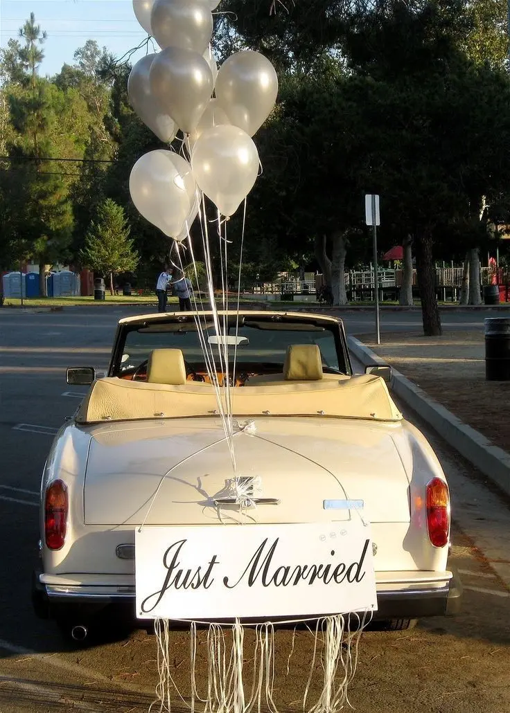 High Quality Image of Driverless Wedding Car for Couple