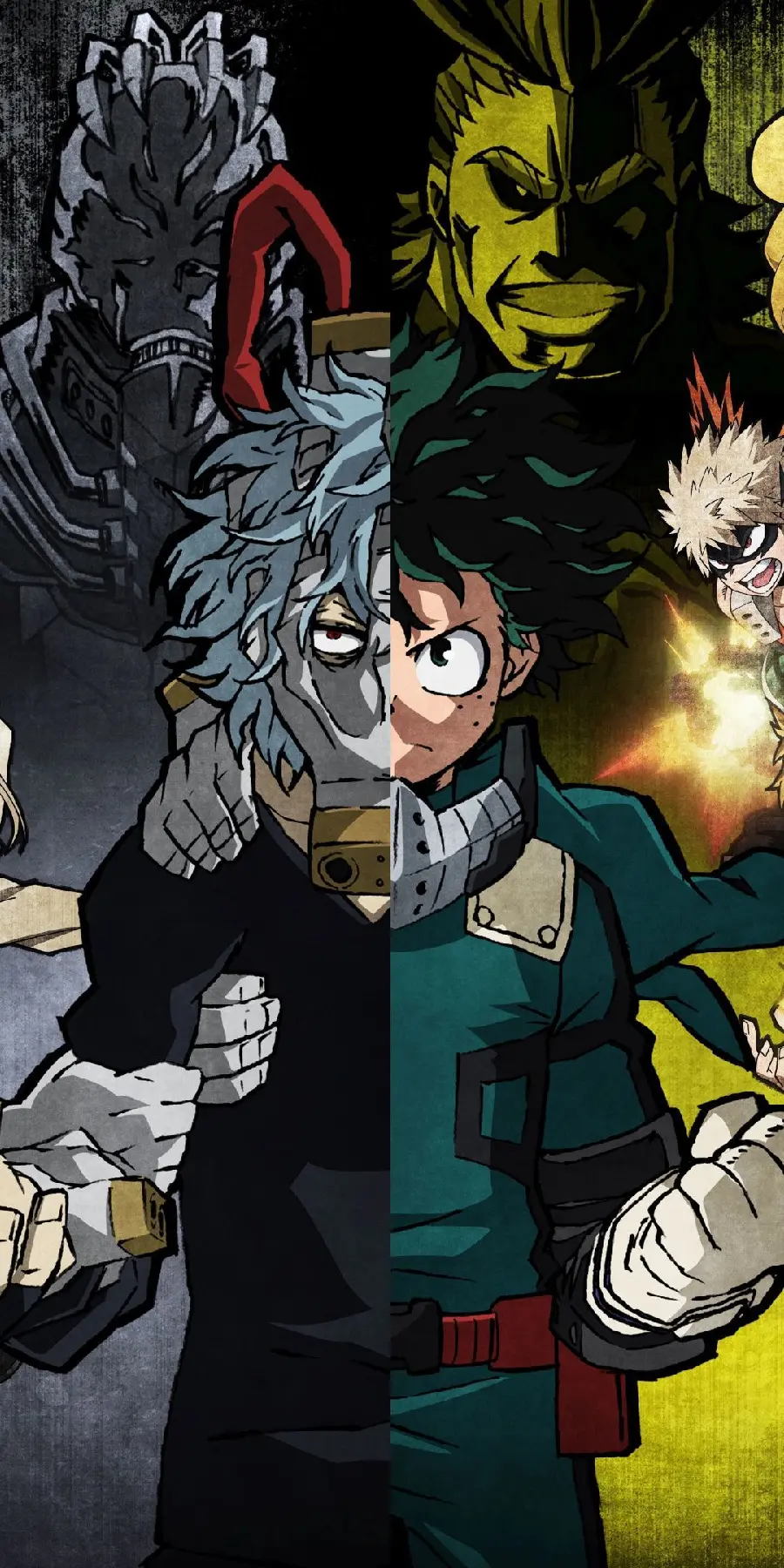 My Hero Academia HD wallpaper with All Might and Midoriya