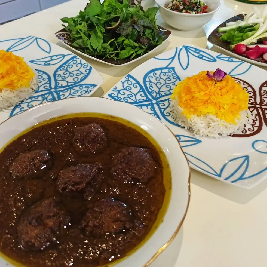 High quality restaurant style Fesenjan stew photo