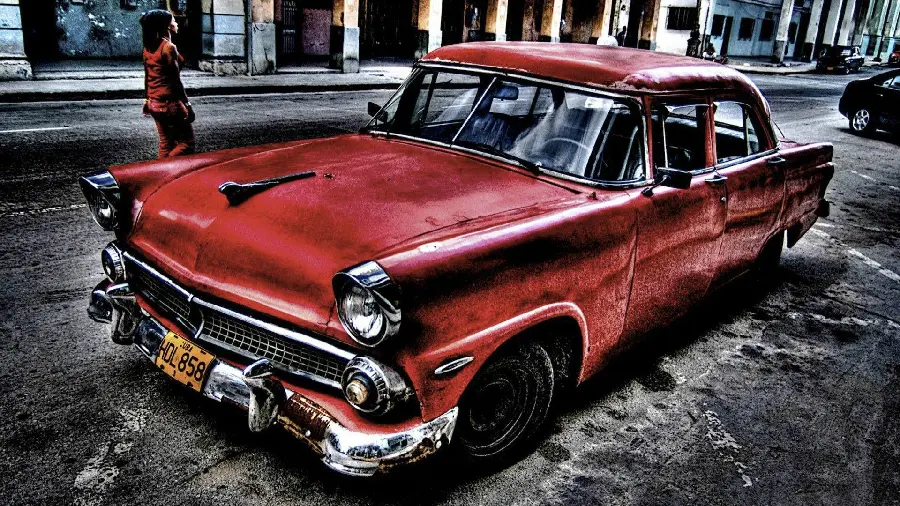Red Cadillac car art picture with HD quality