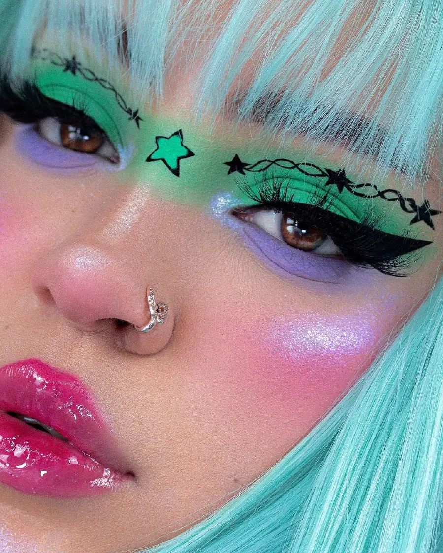 Simple eye and face makeup photo