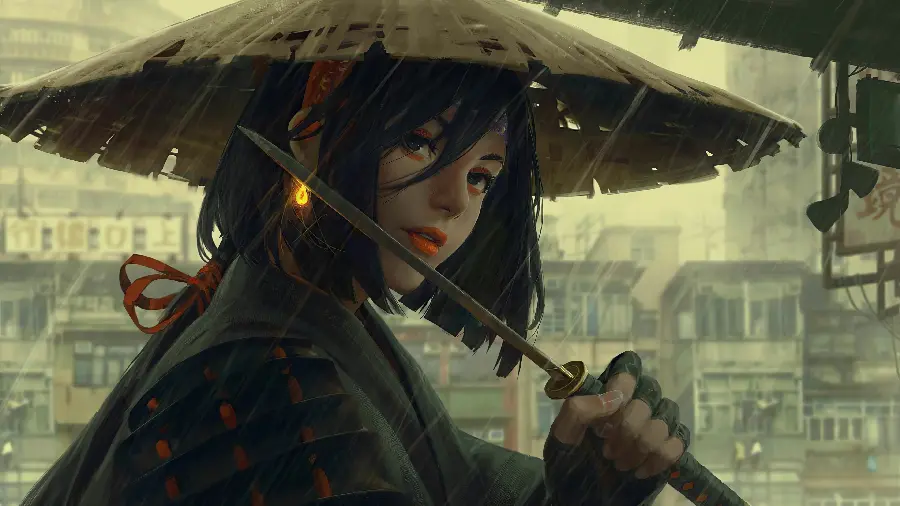 HD Anime Warrior Girl Image Download