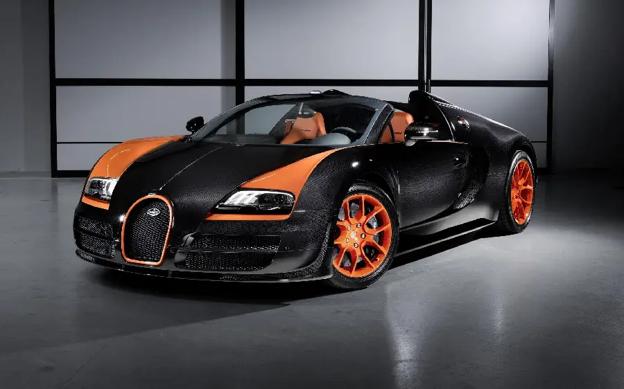 New HD Bugatti Veyron Orange White Color Combo