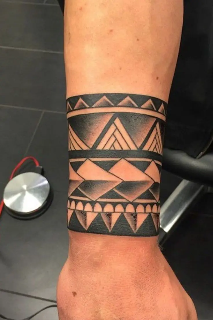 Forearm And Wrist Tattoo With Abstract Elements Design