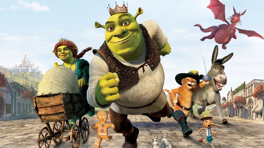 Shrek animation wallpaper featuring romantic story of ogre and princess