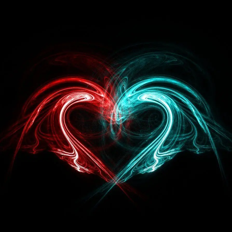 Attractive red blue romantic heart for football fans wallpaper