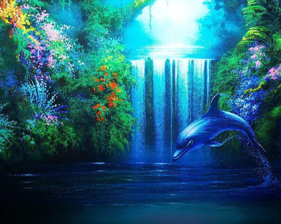 Dolphin painting high quality image HD