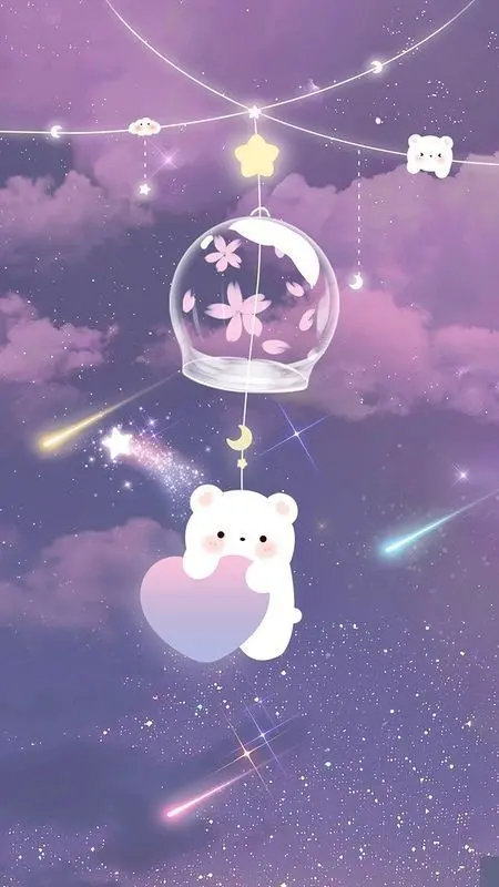 Cute Purple Cartoon Wallpaper