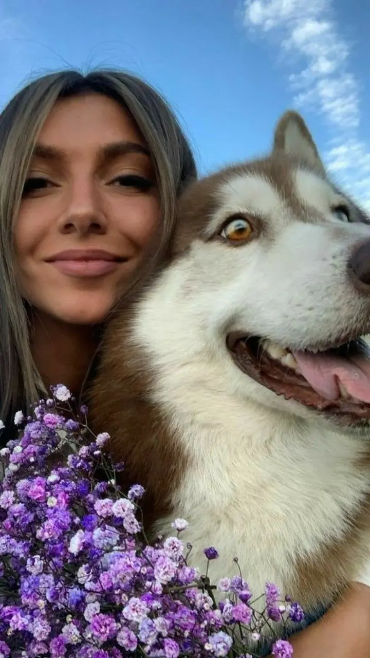 Unique cool girl with dog profile picture excellent quality