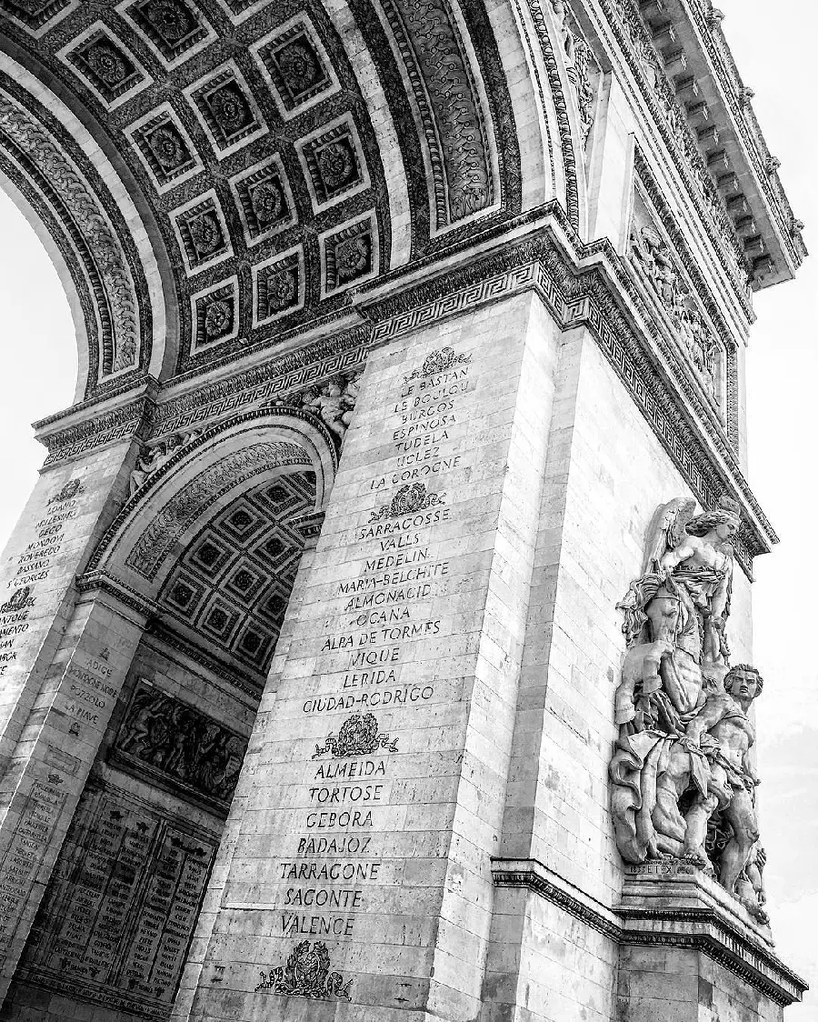 High Quality Photo Of Inscriptions On Arc De Triomphe Walls
