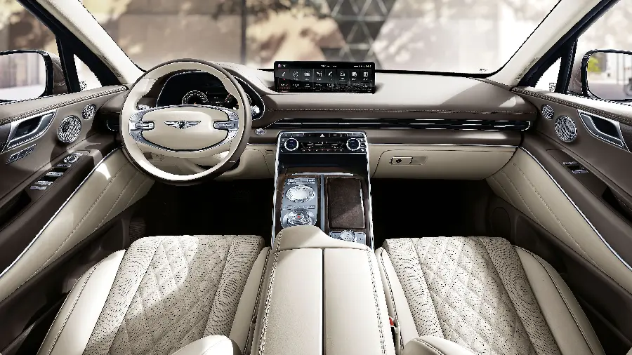 Genesis GV80 cabin and dashboard interior photos