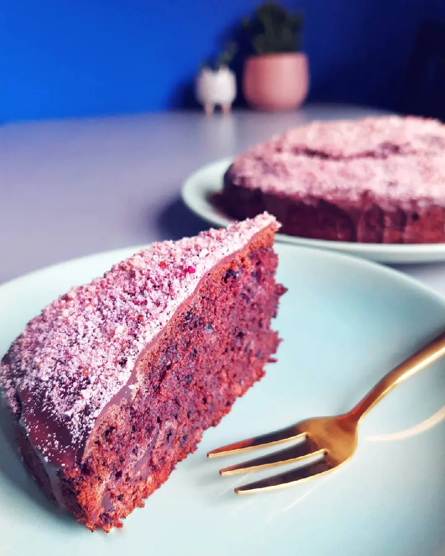Upside down cake with seasonal fruits photo