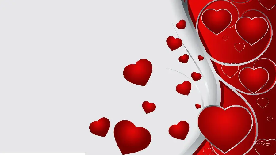 Red and White Heart Frame Wallpaper for Text - Best Quality