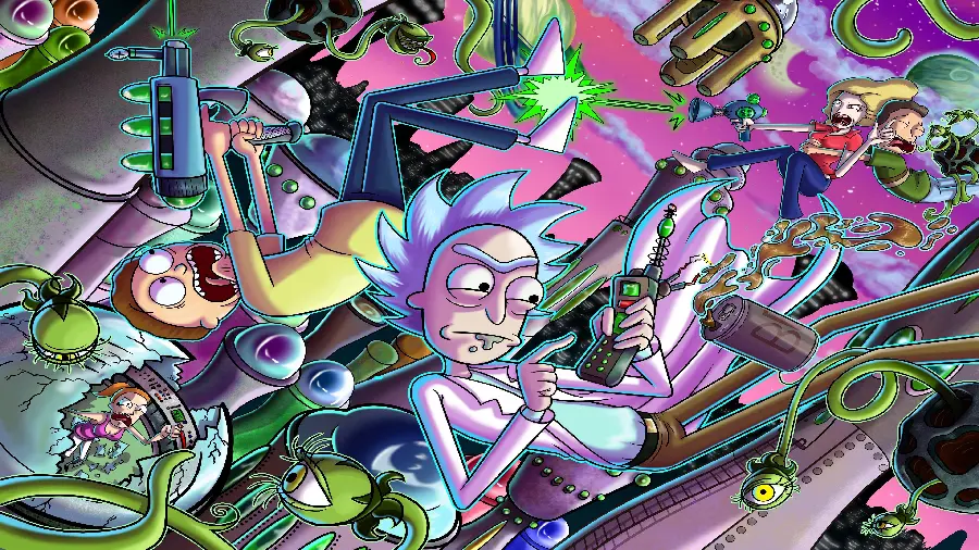 Rick and Morty Lab Background