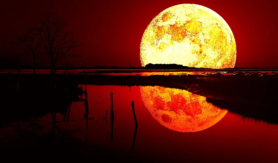 Blood Moon High Quality Photo With Surface Details