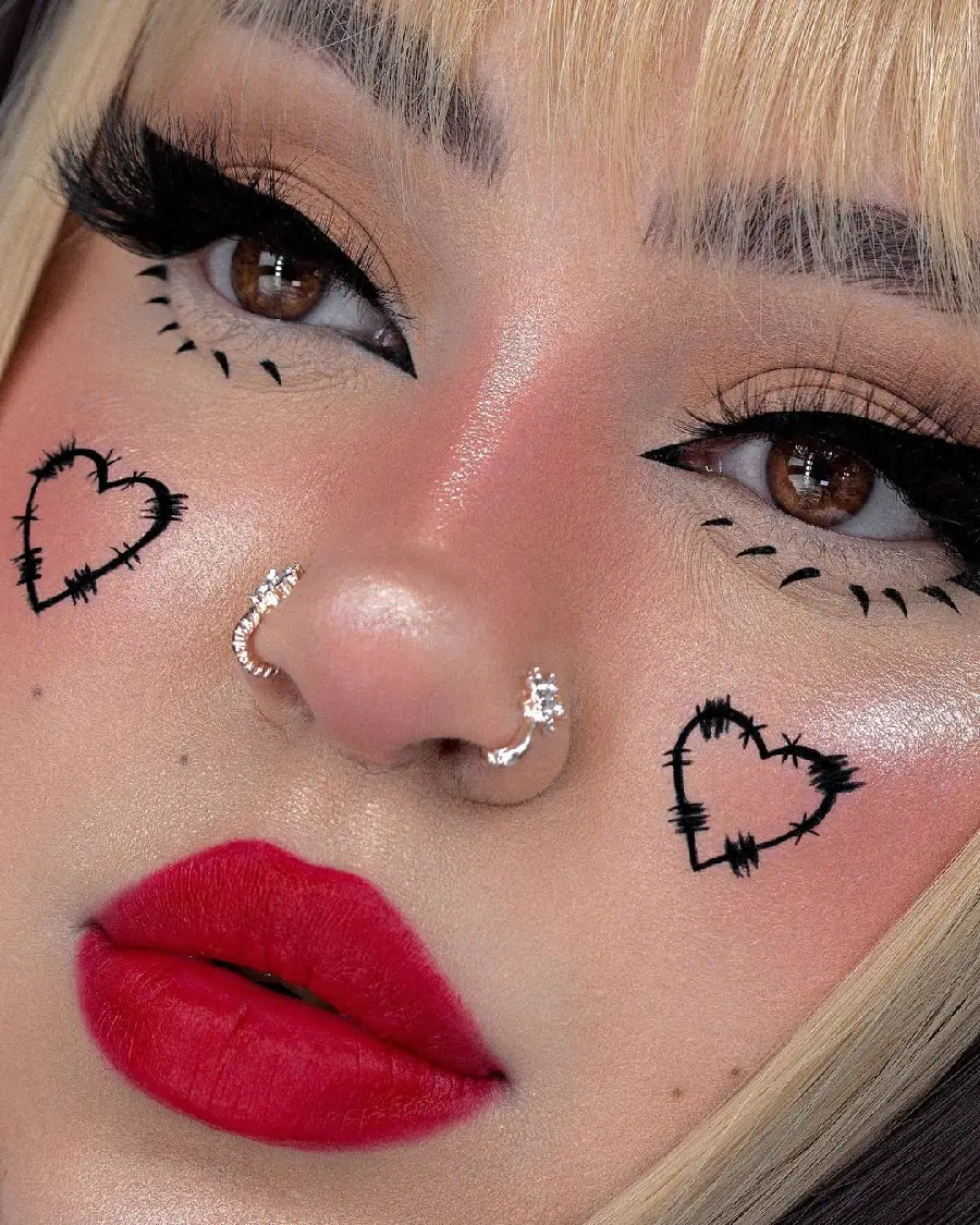 Light eye makeup and eye art photo