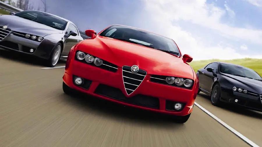 Best quality red Alfa Romeo profile photos