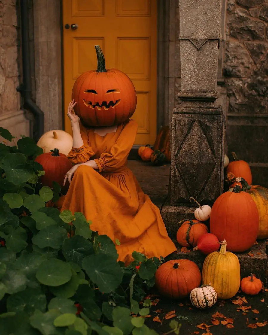 HD quality Halloween photography featuring pumpkin