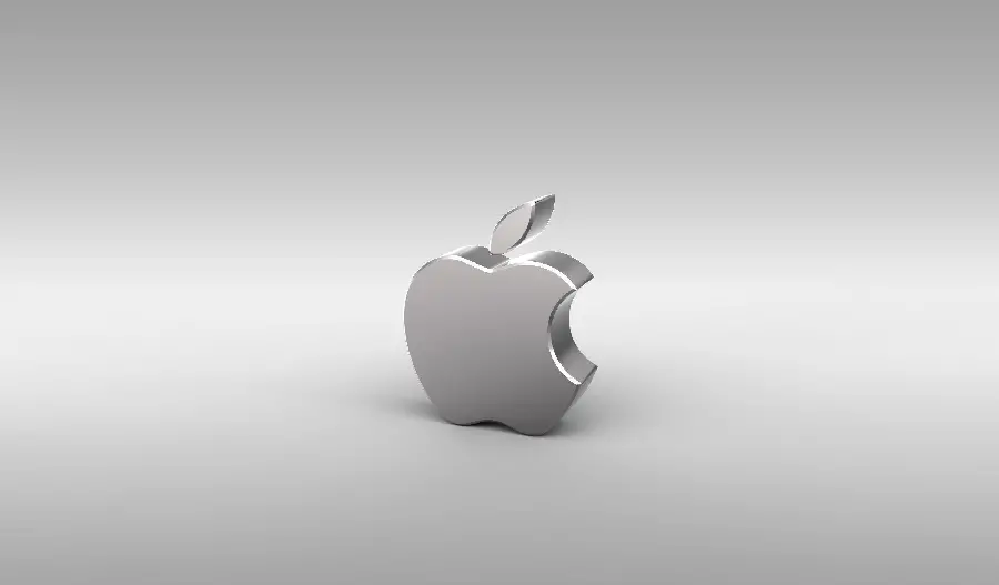 Silver Apple Logo Wallpaper with Elegant Design