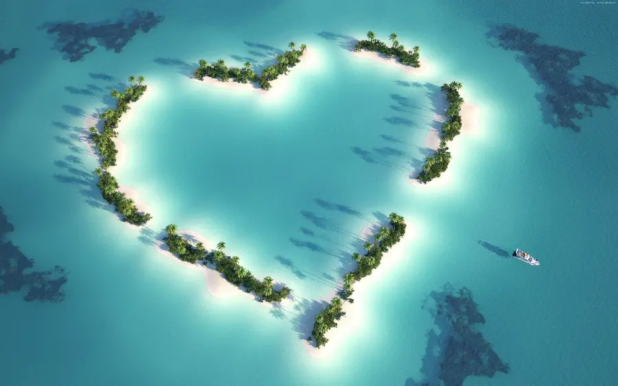 Heart-Shaped Sea Trees Wallpapers and Background Images
