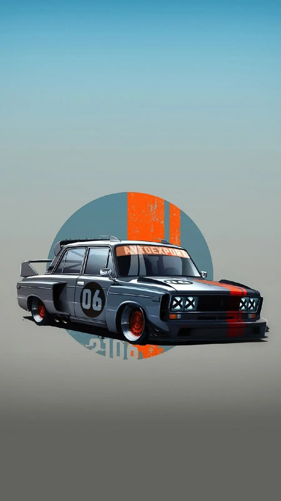 Colorful car wallpaper for smartphone background with beautiful mix