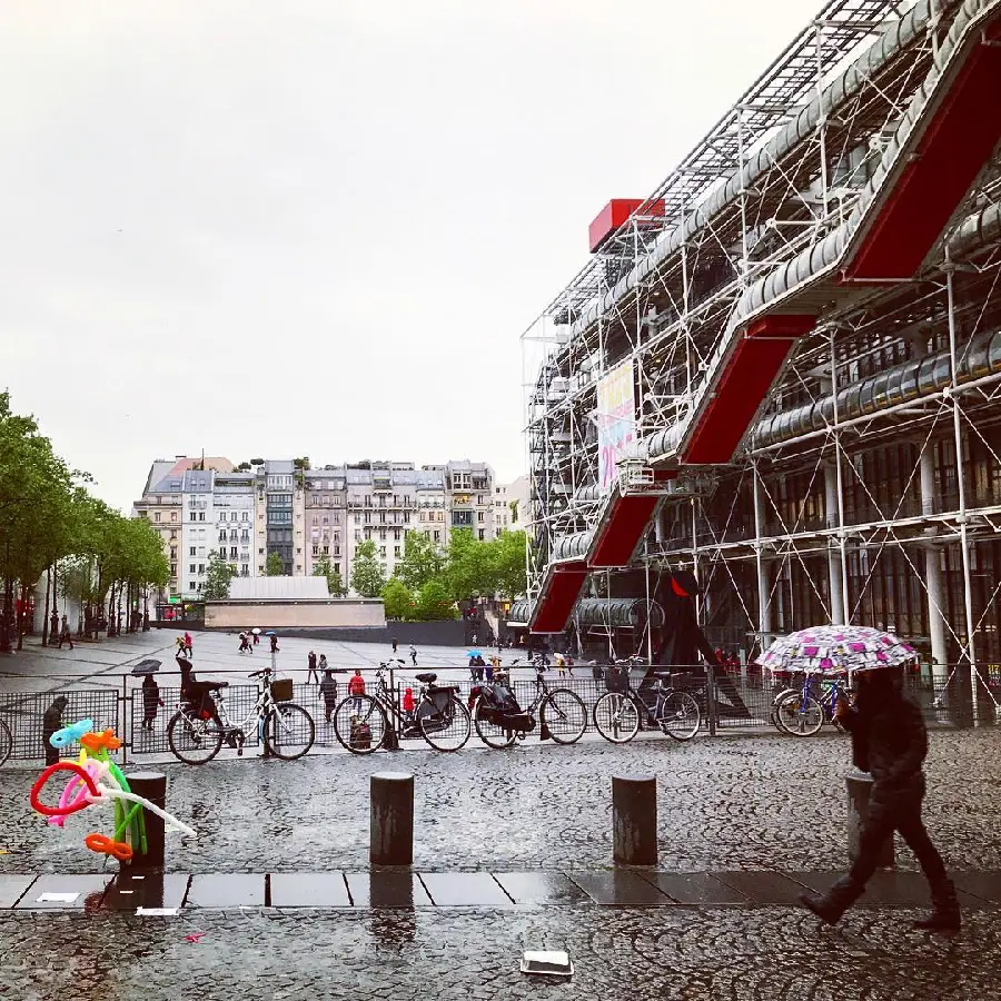 Unusual Georges Pompidou Building Paris Photo - Architectural Wonder