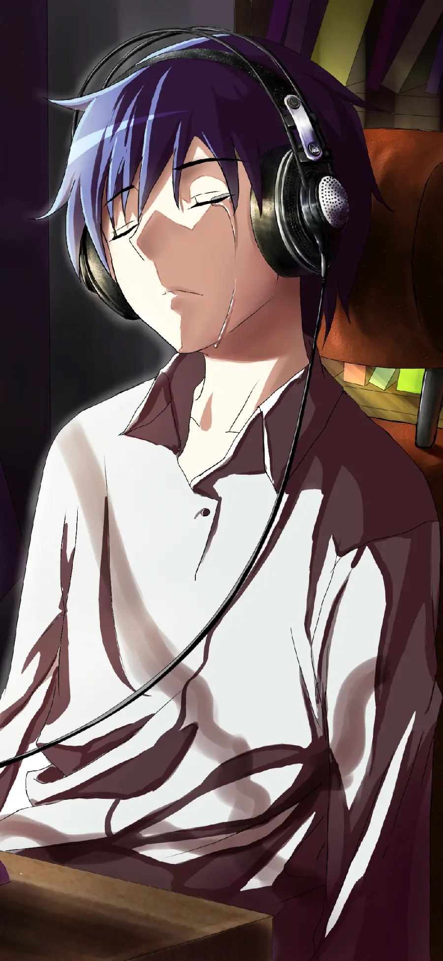 High Quality Sad Anime Boy Image