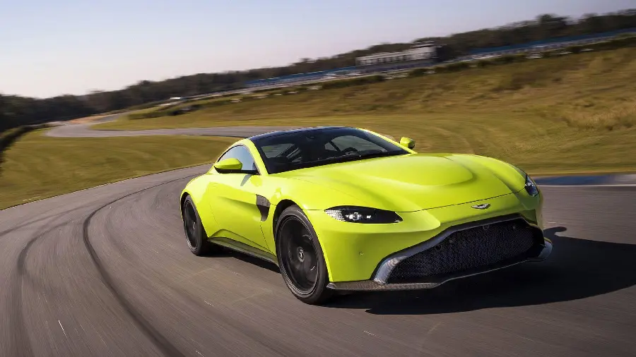 Yellow Aston Martin car photo for profile in HD