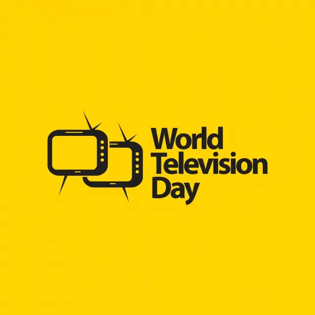 World Television Day Themed Graphic With Bilingual Text