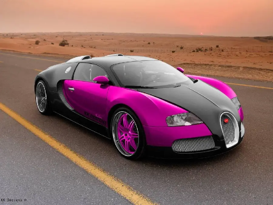 Unique Black Pink Bugatti HD Quality Special Edition