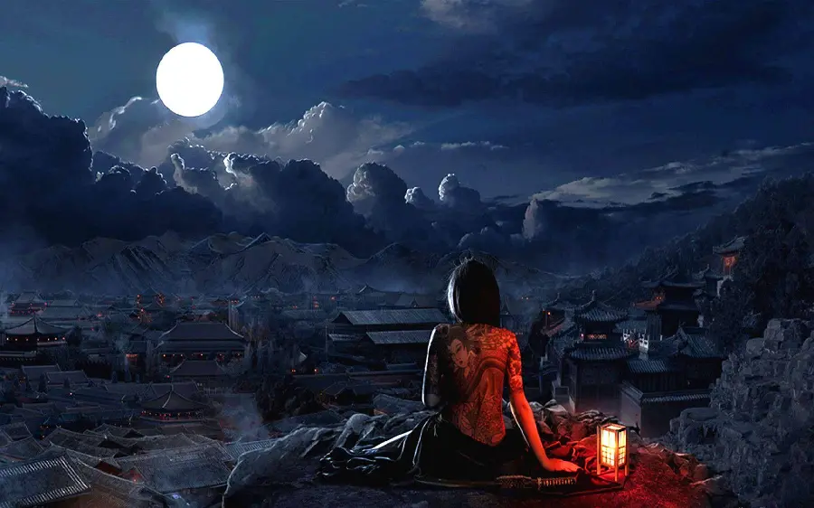 Feminine Full Moon Background Image