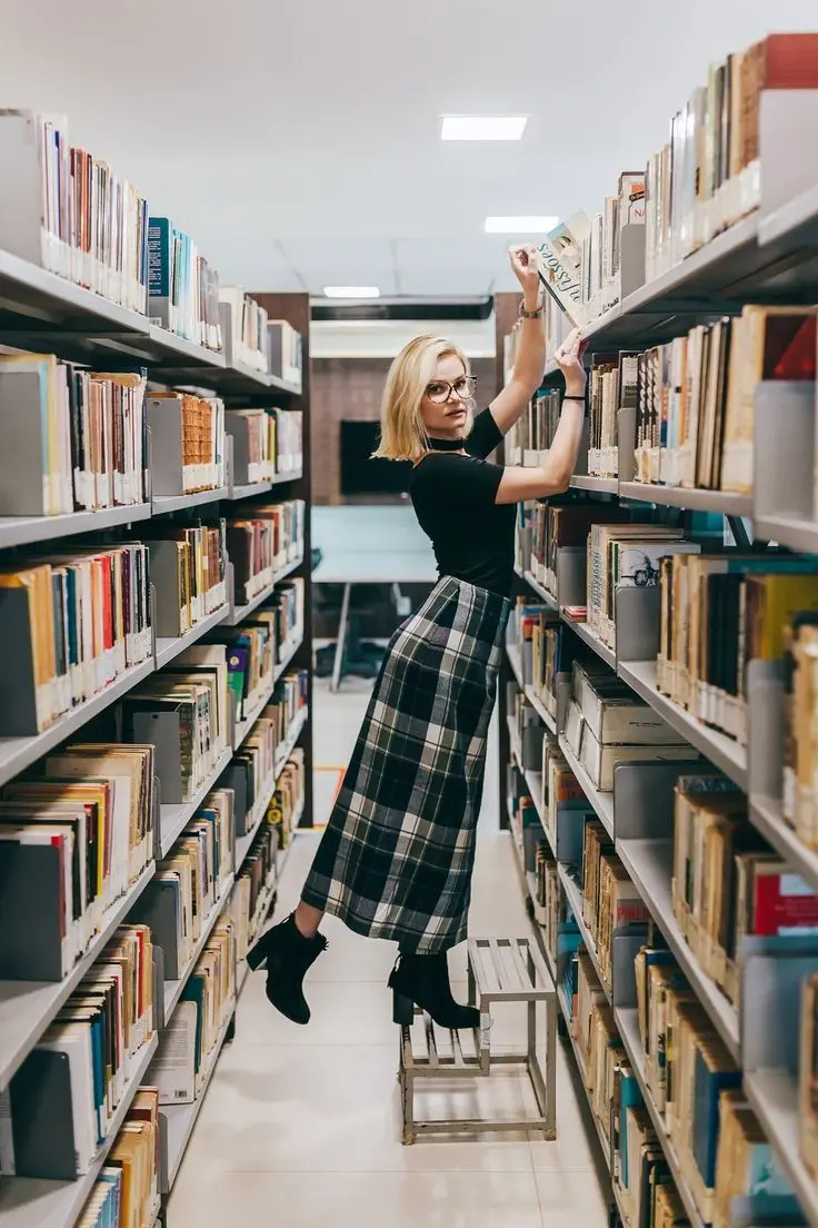 Chic and luxury photo of books and girl for attractive profiles