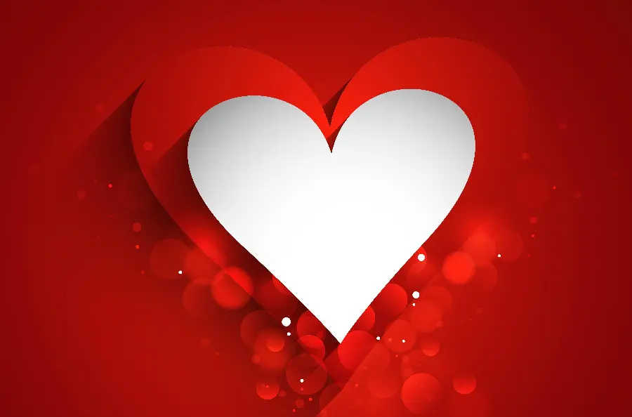 White Paper Heart with Red Background - High-Quality Profile Picture