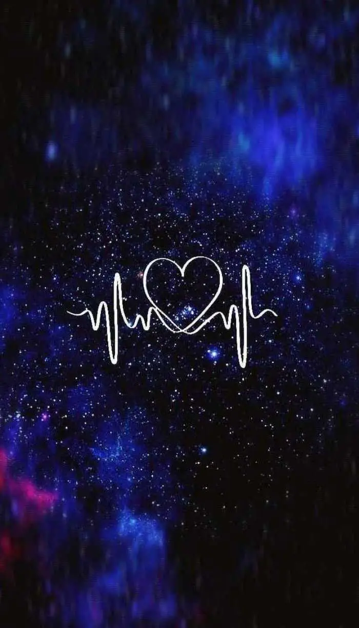 Download HD glittering heartbeat wallpaper for mobile devices