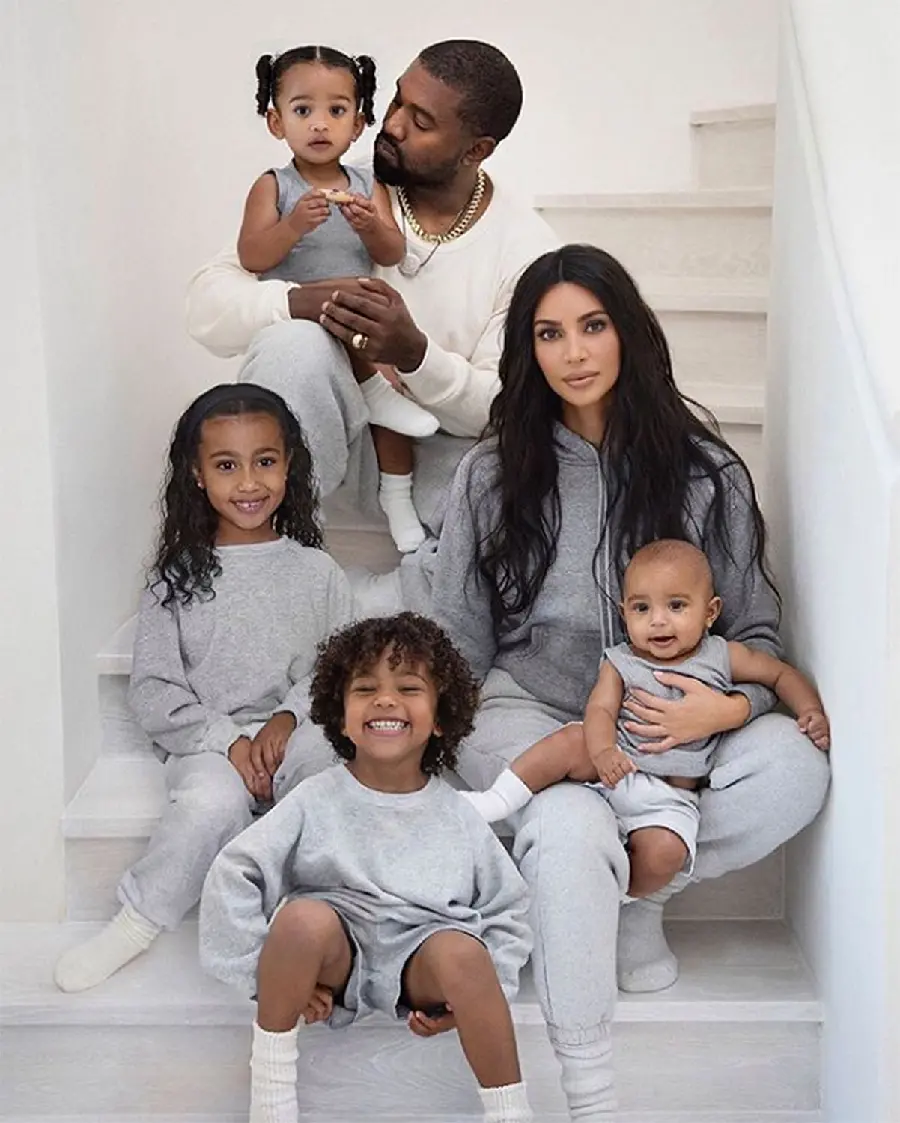 Kim Kardashian Family Photo With Kanye West And Their Children