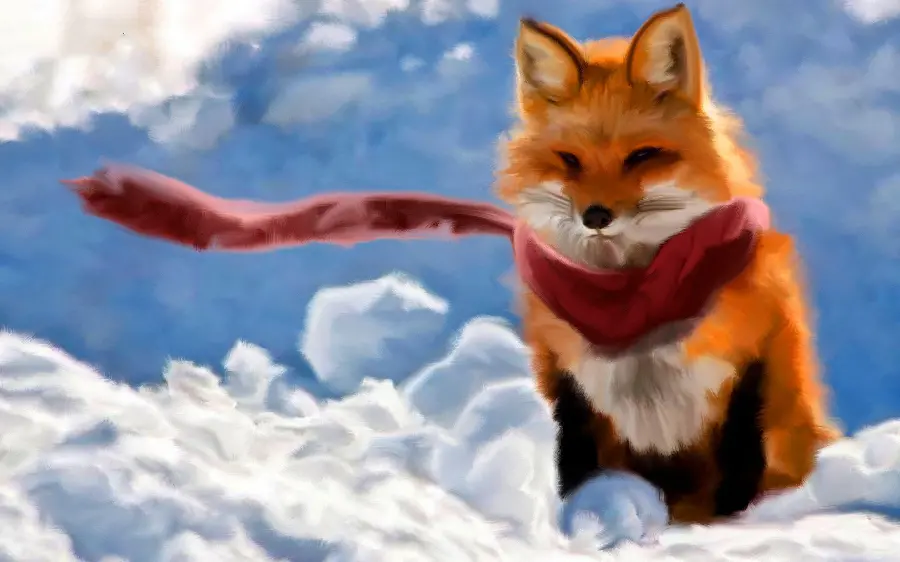 Red Fox Painting HQ Image Download