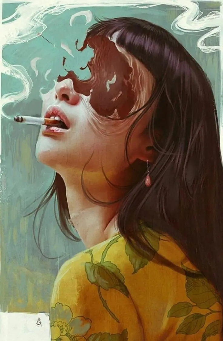 HD Sad Smoking Girl Profile Picture 8K 4K