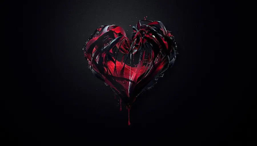 Striking bloody black heart image in superb quality HD